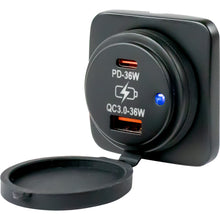 Load image into Gallery viewer, Sea-Dog USB A / USB C Square Surface Mount Power Socket [426531-1]
