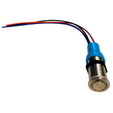 Load image into Gallery viewer, Bluewater 22mm Push Button Switch - Off/On Contact - Blue/Red LED - 1' Lead [9059-1113-1]
