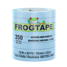 Load image into Gallery viewer, FrogTape CP 250 Medium-High Adhesion Masking Tape - 18MM x 55M x 12-Pack - Light Blue - Rated f/250F [105770]
