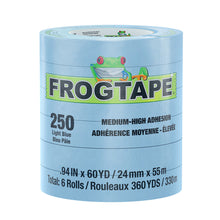 Load image into Gallery viewer, FrogTape CP 250 Medium-High Adhesion Masking Tape - 24MM x 55M x 12-Pack - Light Blue - Rated f/250F [105327]
