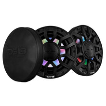 Load image into Gallery viewer, DS18 6.5" 2-Way Coaxial Marine Speakers w/Digital LED Lights  Bullet Tweeter - Black - 150W, 4-Ohm [NXL-IQ6/BK]
