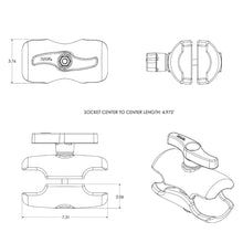 Load image into Gallery viewer, RAM Mount Double Socket Short Arm f/3-3/8" E Size Ball Base [RAM-E-201U-D]
