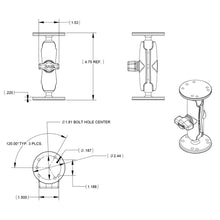 Load image into Gallery viewer, RAM Mount 1" Ball Double Socket Arm w/2 2.5" Round Bases - AMPS Hole Pattern [RAM-B-101U]
