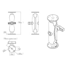Load image into Gallery viewer, RAM Mount 1.5" Ball Double Socket Arm w/2 2.5" Round Bases - AMPs Pattern [RAM-101U]
