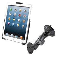 Load image into Gallery viewer, RAM Mount Suction Cup Mount w/Apple iPad mini EZ-ROLL'R Cradle [RAM-B-166-AP14U]
