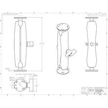 Load image into Gallery viewer, RAM Mount Ball Mount w/Long Double Socket Arm &amp; 2-2.5" Round Bases w/AMPs Pattern [RAM-101U-D]
