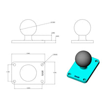 Load image into Gallery viewer, RAM Mount 2" x 3" Rectangle Base w/1.5" Ball [RAM-202U-23]
