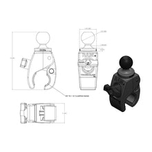 Load image into Gallery viewer, RAM Mount Small Tough-Claw w/1" Rubber Ball [RAP-B-400U]
