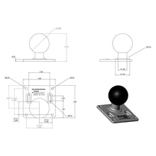 Load image into Gallery viewer, RAM Mount 75mm x 75mm VESA 3.625" Plate w/2.25" D Size Ball [RAM-D-2461U]
