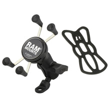 Load image into Gallery viewer, RAM Mount 9mm Angled Base Motorcycle Mount w/Short Double Socket Arm  Universal X-Grip Cell/iPhone Cradle [RAM-B-272-A-UN7]
