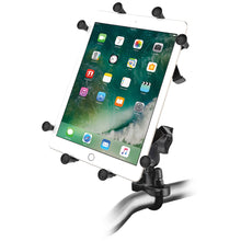 Load image into Gallery viewer, RAM Mount Handlebar Rail Mount w/Zinc Coated U-Bolt Base  Universal X-Grip Cradle for 10" Large Tablets [RAM-B-149Z-UN9U]
