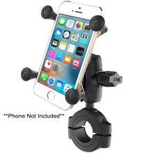 Load image into Gallery viewer, RAM Mount RAM Torque 1 1/8" - 1 1/2" Diameter Handlebar/Rail Base with B Size 1" Ball, Short Arm and X-Grip for Phones [RAM-B-408-112-15-A-UN7U]
