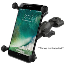 Load image into Gallery viewer, RAM Mount RAM Torque 3/8" - 5/8" Diameter Mini Rail Base with 1" Ball, Short Arm and X-Grip for Larger Phones [RAM-B-408-37-62-A-UN10]

