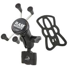 Load image into Gallery viewer, RAM Mount RAM Torque 3/4" - 1" Diameter Handlebar/Rail Base with 1" Ball, Short Arm and X-Grip for Phones [RAM-B-408-75-1-A-UN7U]
