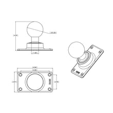 Load image into Gallery viewer, RAM Mount 50mm x 100mm Half VESA Plate Adapter w/D Size 2.25" Ball [RAM-D-243U]
