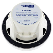 Load image into Gallery viewer, DS18 HYDRO 8" 2-Way Marine Speakers w/RGB LED Lights 375W - White [NXL-8]
