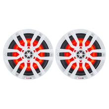 Load image into Gallery viewer, DS18 HYDRO 8" 2-Way Marine Speakers w/RGB LED Lights 375W - White [NXL-8]
