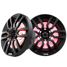 Load image into Gallery viewer, DS18 HYDRO 8" 2-Way Marine Speakers w/RGB LED Lights 375W - Matte Black [NXL-8BK]
