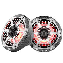Load image into Gallery viewer, DS18 HYDRO 6.5" 2-Way Marine Speakers w/RGB LED Lights 300W - Black Carbon Fiber [CF-65]
