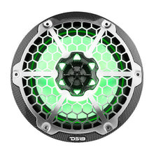 Load image into Gallery viewer, DS18 HYDRO 8" 2-Way Marine Speakers w/RGB LED Lights 450W - Black Carbon Fiber [CF-8]
