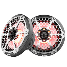 Load image into Gallery viewer, DS18 HYDRO 8" 2-Way Marine Speakers w/RGB LED Lights 450W - Black Carbon Fiber [CF-8]
