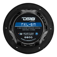 Load image into Gallery viewer, DS18 New Edition HYDRO 6.5" 2-Way Marine Speakers w/RGB LED Lighting 300W - Black [NXL-6M/BK]
