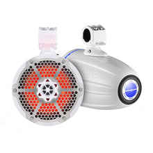 Load image into Gallery viewer, DS18 Hydro 8" Neodymium Marine Towers with Built-in Passive Radiator, 1" Driver  RGB LED Light - 550 Watts (Pair) - White [NXL-X8TPNEO/WH]
