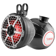 Load image into Gallery viewer, DS18 HYDRO 8" Compact Wakeboard Pod Tower w/RGB Light - 375W - Black Carbon Fiber [CF-PS8]
