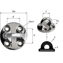 Load image into Gallery viewer, Wichard Round Pad Eye - 57mm Diameter (2-1/4") - Fixed [6635]
