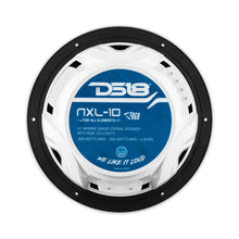 Load image into Gallery viewer, DS18 HYDRO 10" 2-Way Marine Speakers w/Bullet Tweeters  Integrated RGB LED Lights - White [NXL-10/WH]
