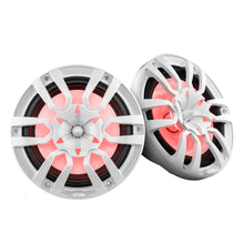 Load image into Gallery viewer, DS18 HYDRO 10" 2-Way Marine Speakers w/Bullet Tweeters  Integrated RGB LED Lights - White [NXL-10/WH]
