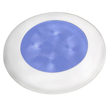 Load image into Gallery viewer, Hella Marine Slim Line LED 'Enhanced Brightness' Round Courtesy Lamp - Blue LED - White Plastic Bezel - 12V [980502241]
