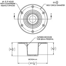 Load image into Gallery viewer, TACO Table Support - Flush Mount - Fits 2-3/8" Pedestals [Z10-4085BLY60MM]
