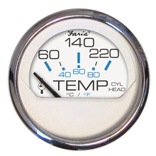 Load image into Gallery viewer, Faria Chesapeake White SS 2" Cylinder Head Temperature Gauge (60-220F) [13806]
