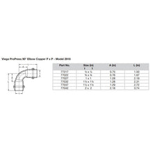 Load image into Gallery viewer, Viega ProPress 2" - 90 Copper Elbow - Double Press Connection - Smart Connect Technology [77042]
