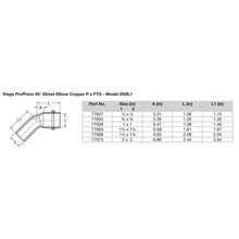 Load image into Gallery viewer, Viega ProPress 1/2" - 45 Copper Elbow - Street/Press Connection [77637]
