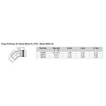 Load image into Gallery viewer, Viega ProPress - 2-1/2" - 45 Copper Elbow - Street/Press Connection - Smart Connect Technology [20668]
