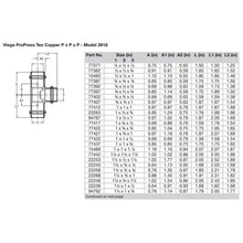 Load image into Gallery viewer, Viega ProPress 1-1/4" Copper Tee - Triple Press Connection - Smart Connect Technology [77442]
