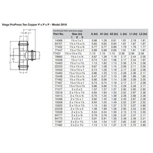 Load image into Gallery viewer, Viega ProPress 1-1/2" Copper Tee - Triple Press Connection - Smart Connect Technology [77457]

