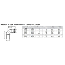 Load image into Gallery viewer, Viega MegaPress 3/4" 90 Stainless Steel 304 Elbow Street - Press Connection - Smart Connect Technology [95035]
