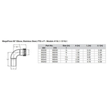 Load image into Gallery viewer, Viega MegaPress 1-1/2" 90 Stainless Steel 304 Elbow Street - Press Connection - Smart Connect Technology [95045]
