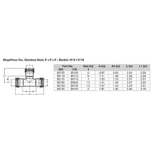 Load image into Gallery viewer, Viega MegaPress 2" Stainless Steel 304 Tee - Triple Press Connection - Smart Connect Technology [95125]
