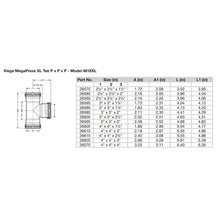 Load image into Gallery viewer, Viega MegaPress 3" Carbon Steel Tee w/FKM - Triple Press Connection - Smart Connect Technology [26565]
