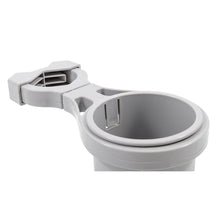 Load image into Gallery viewer, Camco Clamp-On Rail Mounted Cup Holder - Large for Up to 2" Rail - Grey [53092]
