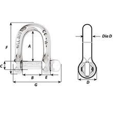 Load image into Gallery viewer, Wichard Self-Locking D Shackle - Diameter 4mm - 5/32" [01201]
