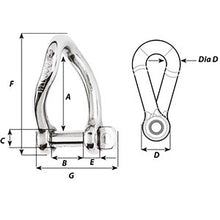 Load image into Gallery viewer, Wichard Self-Locking Twisted Shackle - Diameter 5mm - 3/16" [01222]
