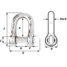 Load image into Gallery viewer, Wichard Captive Pin D Shackle - Diameter 6mm - 1/4" [01403]
