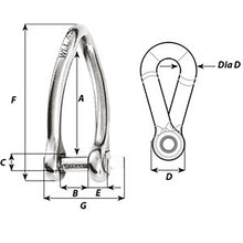 Load image into Gallery viewer, Wichard Captive Pin Twisted Shackle - Diameter 5mm - 3/16" [01422]
