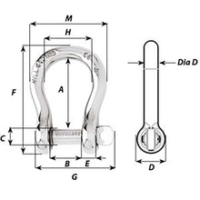 Load image into Gallery viewer, Wichard Captive Pin Bow Shackle - Diameter 4mm - 5/32" [01441]
