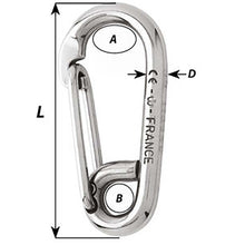 Load image into Gallery viewer, Wichard Symmetric Carbine Hook - Length 60mm - 1/4" [02313]
